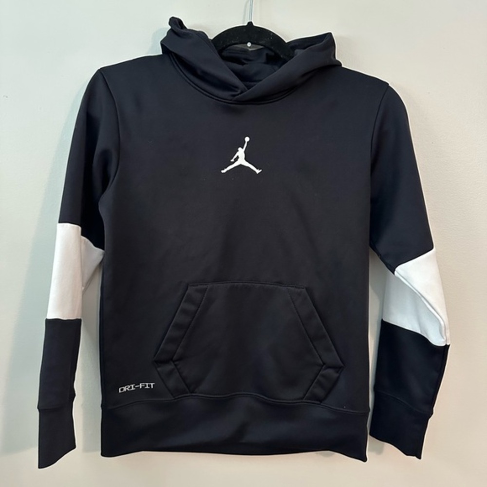 Jordan Nike Youth Pullover Thermal  Black Hoodie Core Performance Size Medium